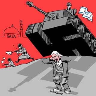 Tanks Rolling Over Gaza: Click on image for reproduction information